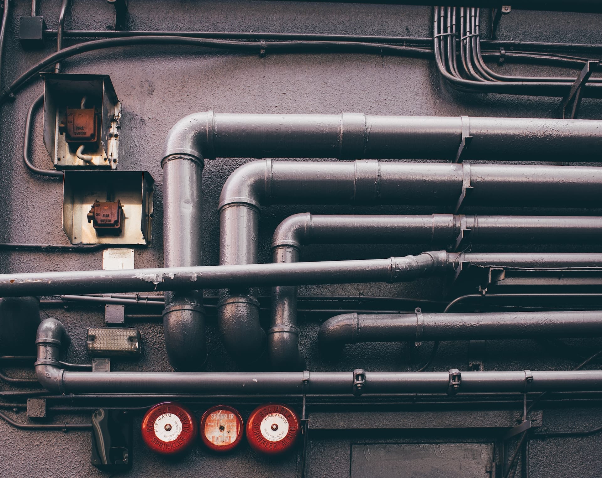 pipes on a building